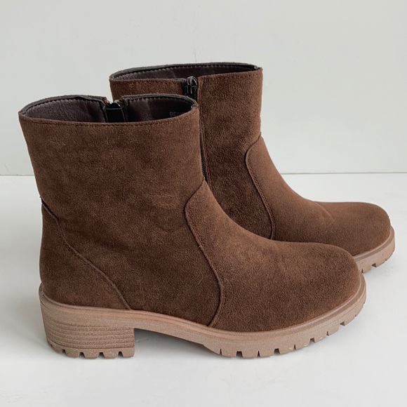 Seven brown Bestie Boot chelsea boot mid-calf lug sole side zip boot - Picture 2 of 16